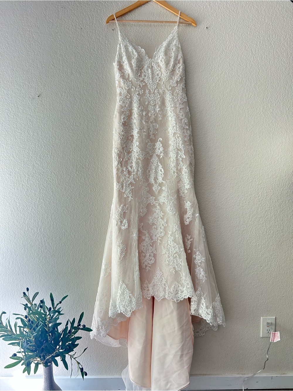 Vineyard Vows | Rebecca Ingram Blush Lace Wedding Dress Size 10
